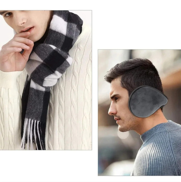 Scarf and Gloves Set - Knitted Winter Warmer Set, Winter Gloves Plaid School - Picture 6 of 6